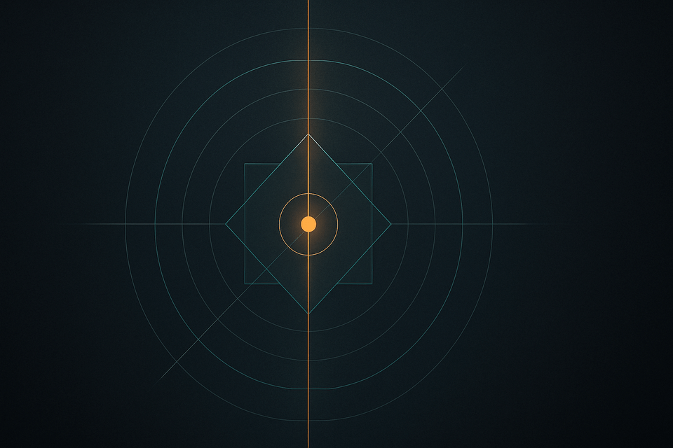 Abstract geometric motif symbolising intention and discernment